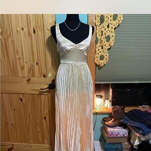 Elegant Cream Satin Dress